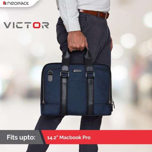 Neopack Victor Messenger Bag for 13.3" Laptops & 14.2" Macbooks (Navy Blue)