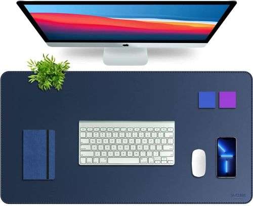 V-CUBE Designs Desk Mat|90X45cm|2.4mm Thick(Padded)|Premium Vegan Leather Laptop Mat