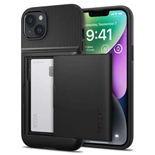 Spigen Slim Armor CS Back Cover Case Compatible with iPhone 14 (TPU + Poly Carbonate | Black)