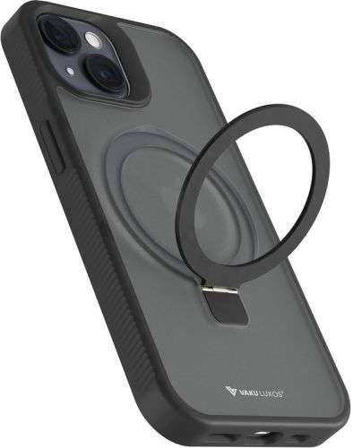 Vaku Luxos Castros MagPro with Magnetic Ring kickstand case for iPhone 15 Plus