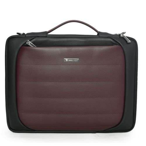 Vaku Luxos Lasa Chivelle Premium Collection Sleeve for Macbook 13"|14" with Strap highly durable - Black/Cherry